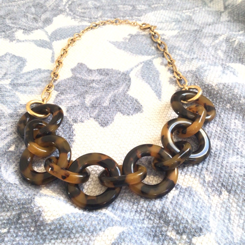 {J. Crew} Tortoise Link Necklace